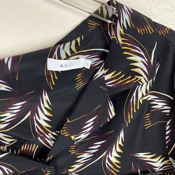 ALC Black Floral Off Shoulder Josephine Top Blouse Size 0 - Picture 3 of 6